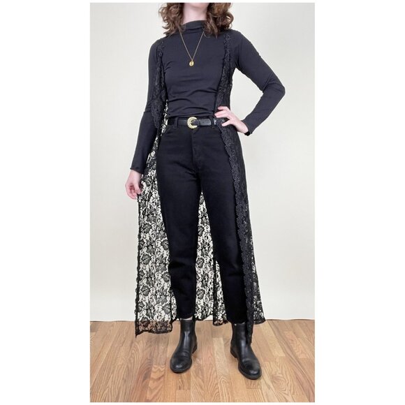 Vintage Black Floral Lace Duster - Picture 4 of 9
